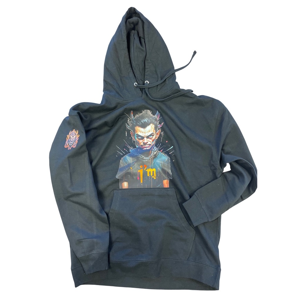I'M Insane genius MadMan Graphic Print Hoodie Sweatshirt,‎ XL, I'M Design NWT